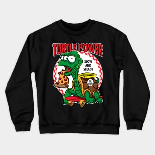 Turtle Power - Mutant Turtle Skateboard Pizza Delivery Crewneck Sweatshirt